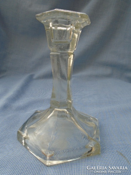 Csiszolt és metszet üveg gyertyatartó ritkaság cca 1930 évek