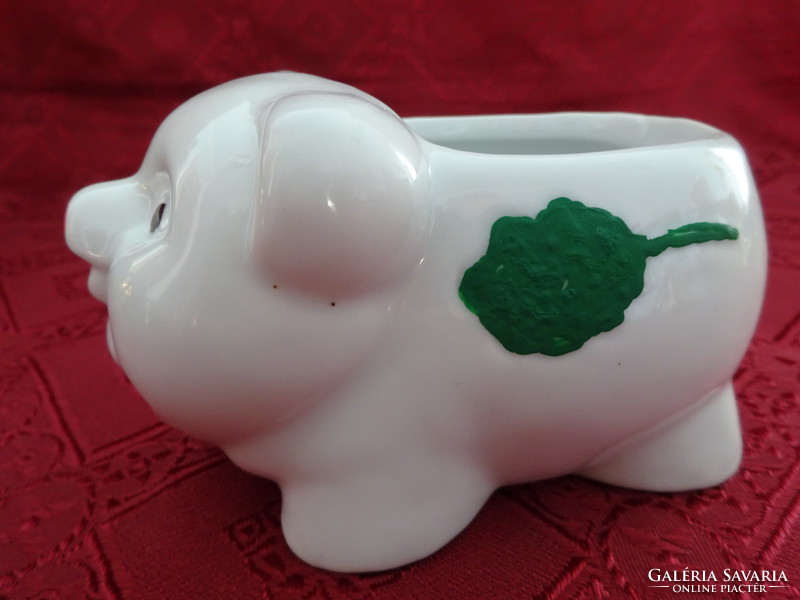 German porcelain figurine, lucky pig in the middle of the table, length 13 cm. He has!