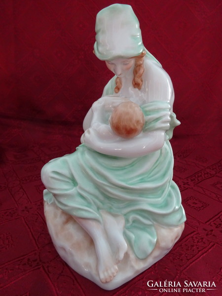 Herendi porcelán figura, gyermekék szoptató anya. Vanneki!