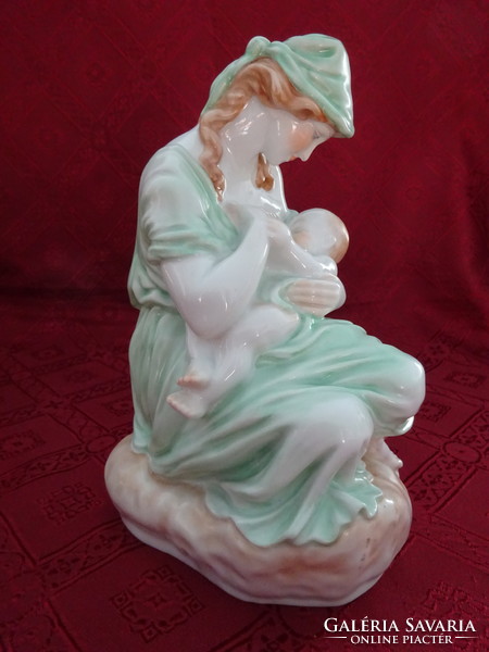 Herend porcelain figurine, breastfeeding mother of children. He has!