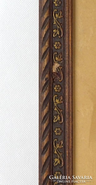 1C738 Antik vágható aranyozott faragott képkeret 28 x 22 cm