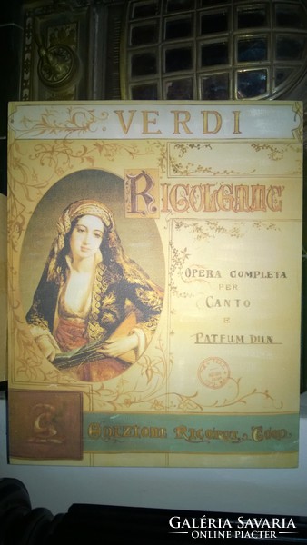 Retro gift táblakép-falikép Verdi Rigoletto -vászon vakrámán 51x41 cm