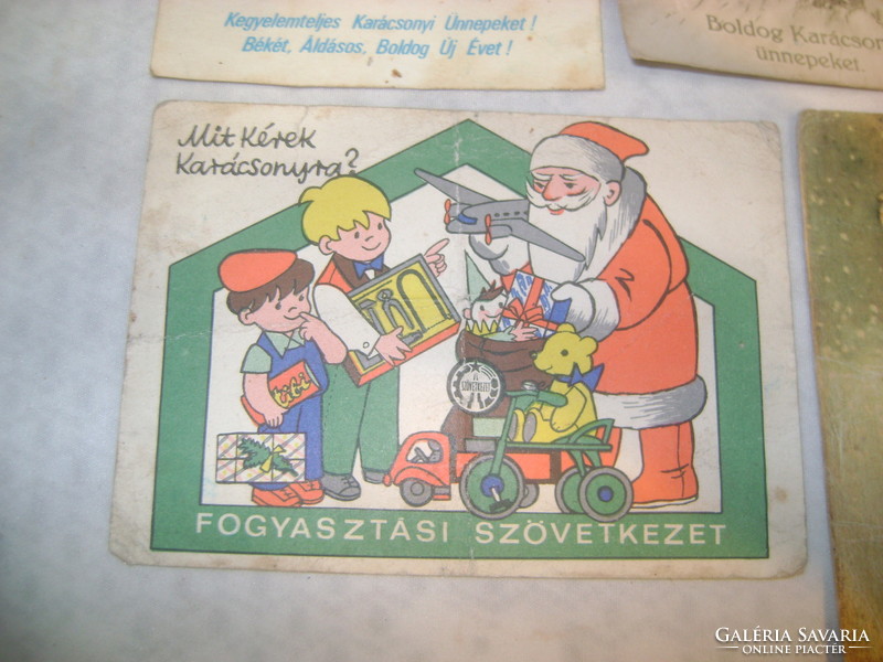 Régi karácsonyi képeslap - hét darab