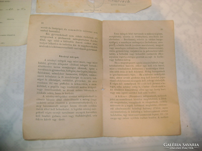 Régi orvosi papírok - 1938, 1947 - és egy orvosi könyv lapjai