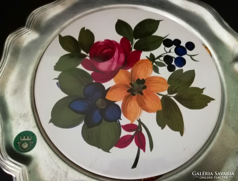Porcelain inlaid tin wall ornament bowl