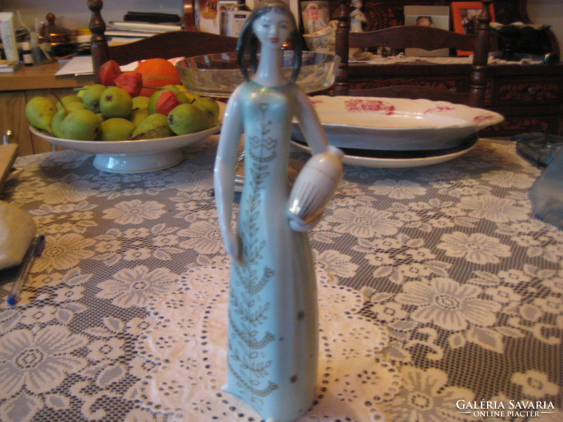 Hollóházi, flawless, figurine, girl with jug 27.5 cm