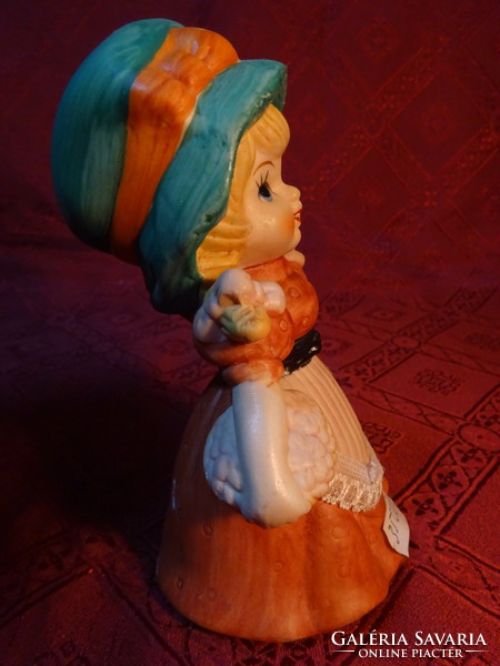 Porcelain figurine, braided little girl with basket, height 15.5 cm. He has!