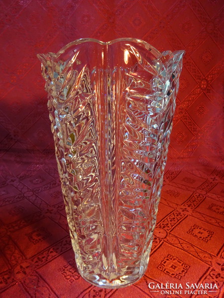 Glass vase, height 20.5 cm, upper diameter 12 cm. He has!