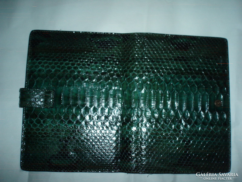 Dark green genuine snakeskin filing cabinet