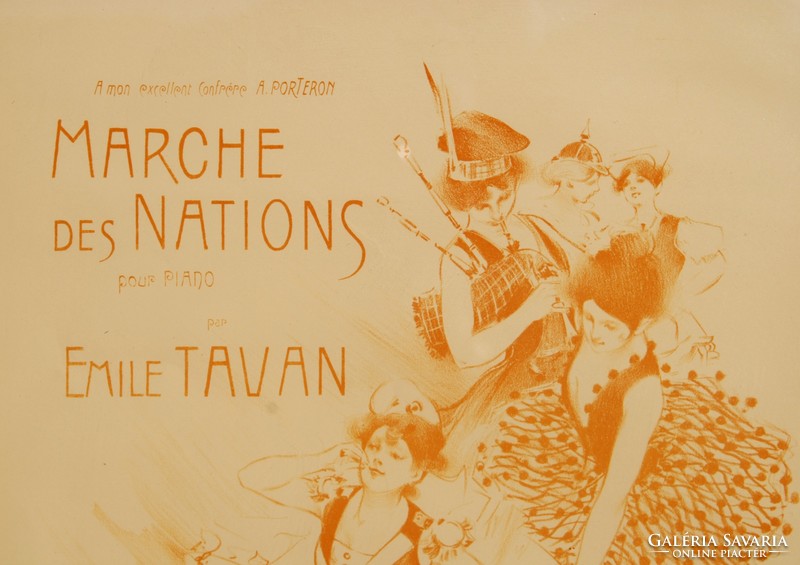 Jacques wely: march of nations, lithography