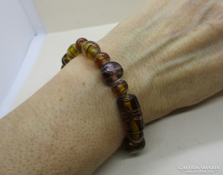 Nice old amber color glass bracelet