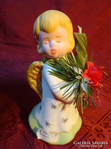 Porcelain figurine with Christmas angel candle, height 13.5 cm. He has!