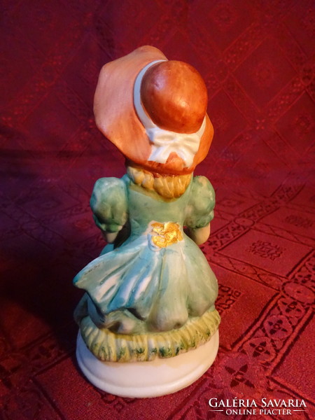 Porcelán figura, kalapos lány, magassága 13 cm. Vanneki!