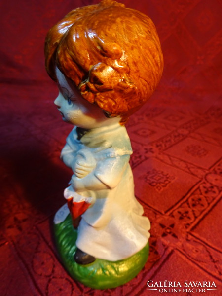 Porcelain figurine, little girl with umbrella, height 12 cm. He has!