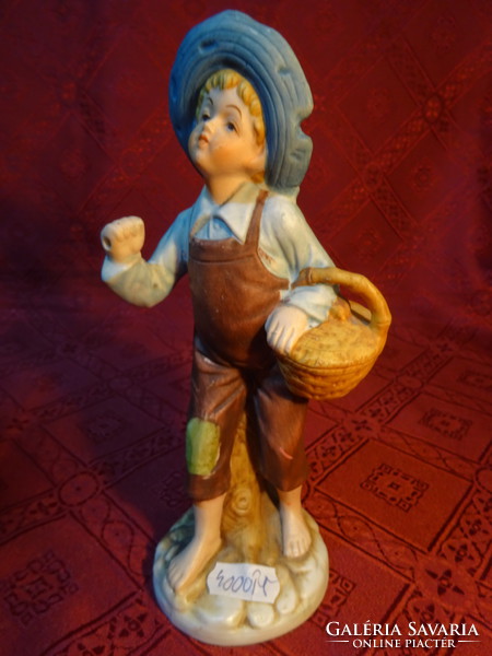 Porcelain figurine, fisher boy is going home, height 19 cm. He has!