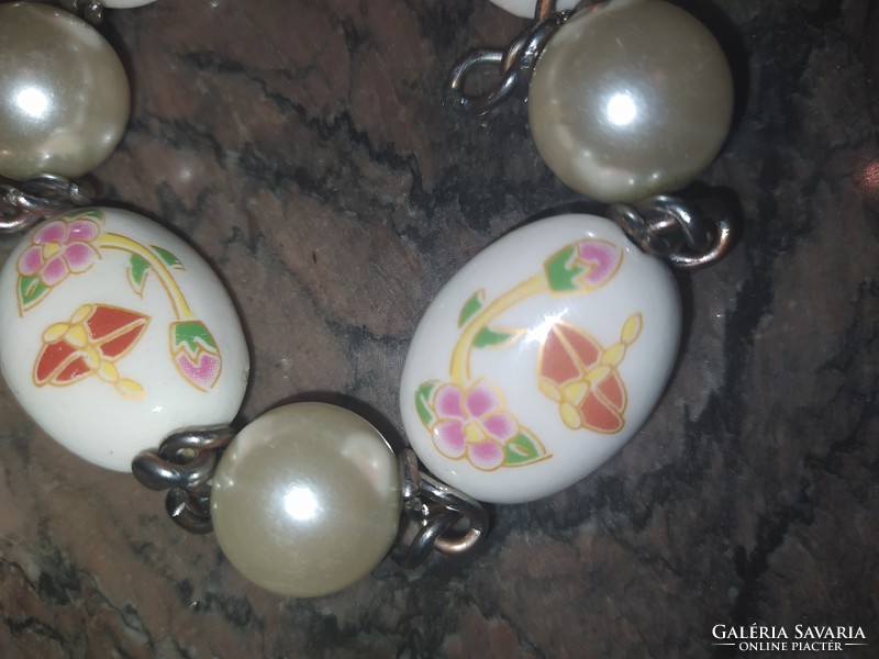 Porcelain - pearl romantic bracelet