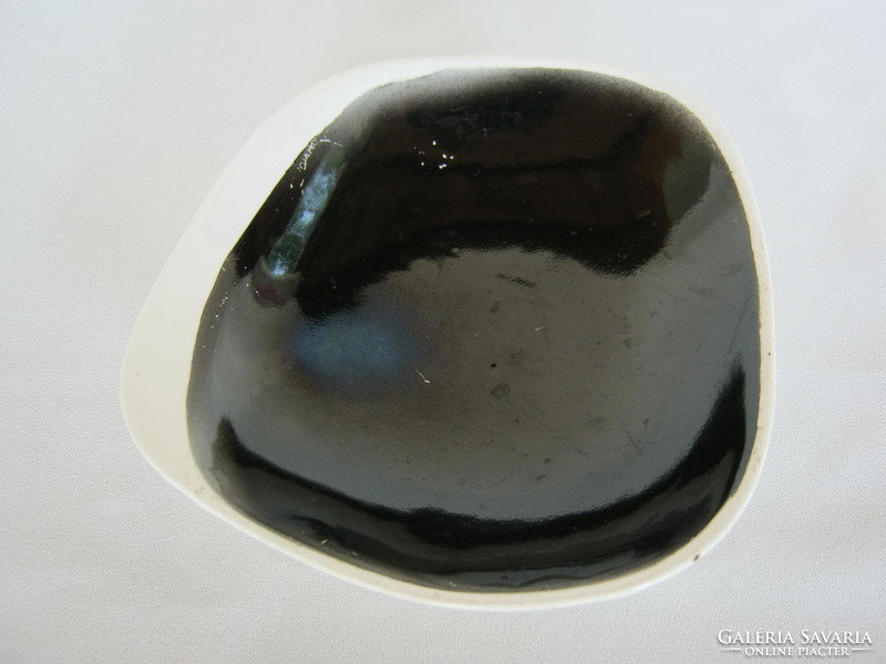 Granite ceramic art deco black and white bowl