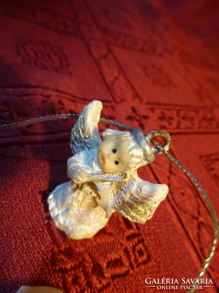 Gipsz figura, mini angyalka, karácsonyfa dísz, magassága 3 cm. Vanneki!