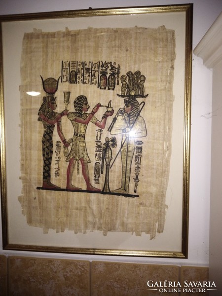 Eredeti certifikált egyiptomi papirusz kép gyüjtemény ,bekeretezve 11darab