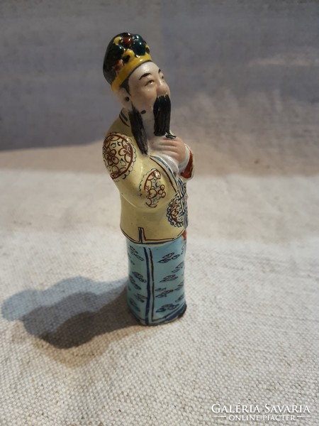 Antik Kínai Kézzelfestett Figura.10,5cm.