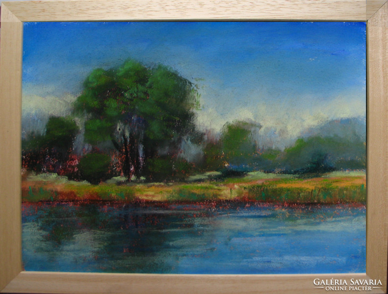 Moona - A folyóparton EREDETI pasztell festmény