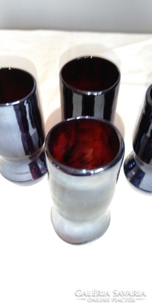 Moser glass? Special dark blue? Black? Burgundy? An iridescent glass cup that plays with the light that falls on it