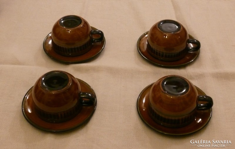 Handcrafted German ceramic breakfast set for 4 people