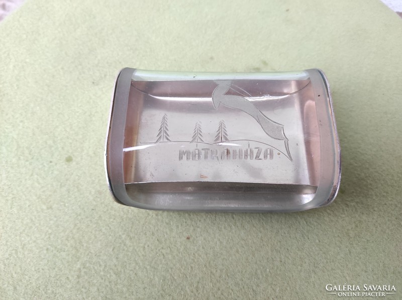 Real retro butter holder with polished scene on top, curved mattress, picture gallery label! Arc label
