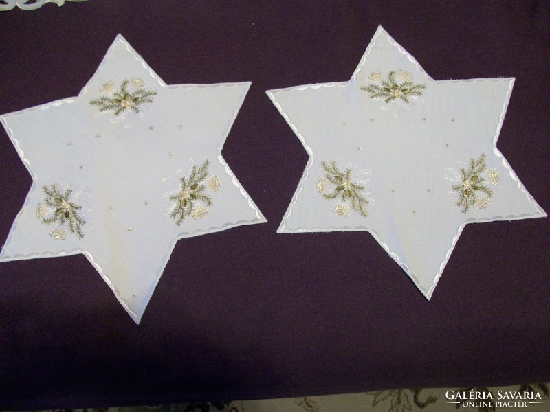 Hanukkah holiday of light, embroidered star of David tablecloth