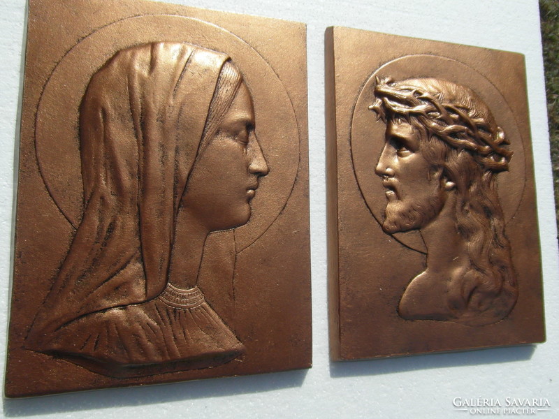 Christ and the Virgin Mary plaques, wall decorations