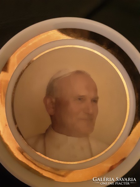 II. János Pál pápa - Hollóházi tányér - szentkép