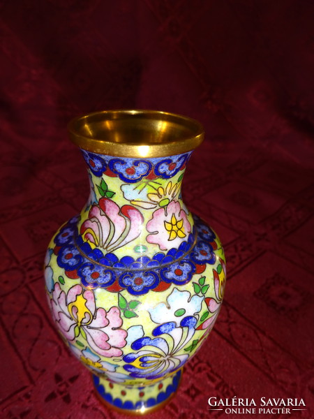 Fire enamel vase with a beautiful pattern, height 10 cm. He has!