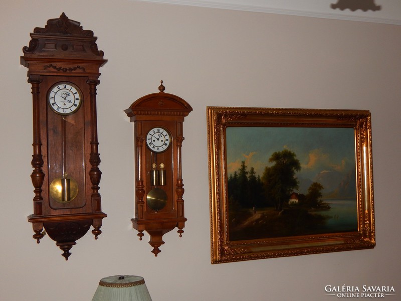 Also video - short throw two-weight carefully maintained pendulum clock in excellent condition