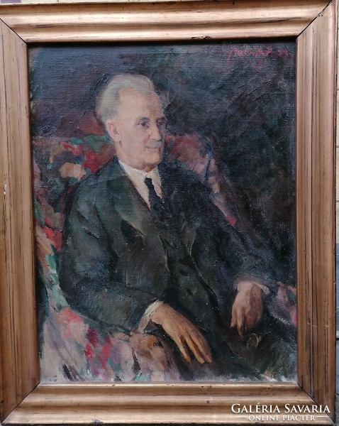 Balogh András : Férfi portré 1939 Nagyméretű 110x90 cm