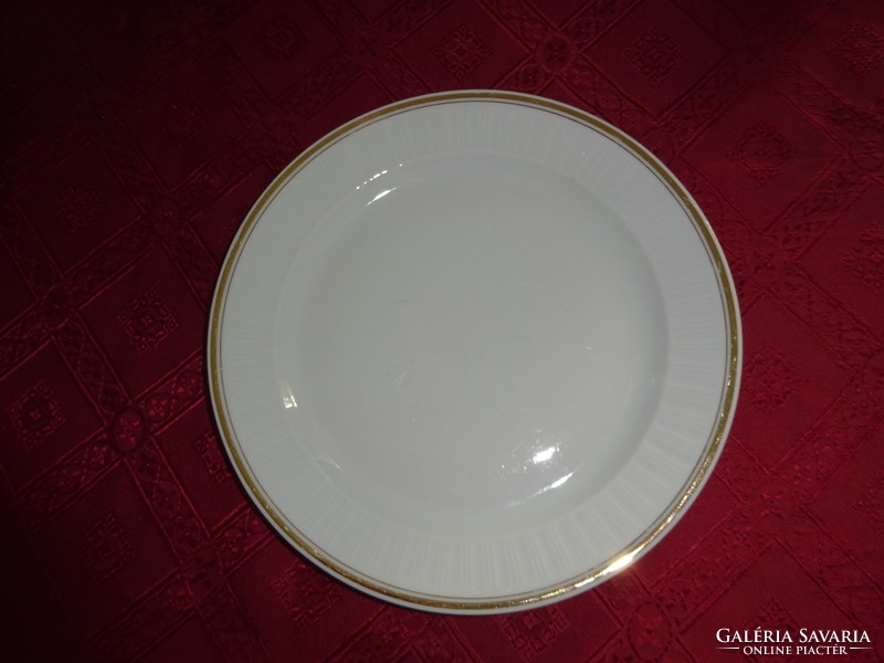 Lowland porcelain flat plate, gold edged, diameter 24 cm. He has!
