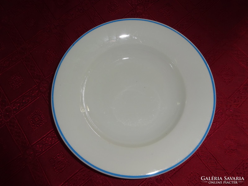 Zsolnay porcelain blue striped deep plate, diameter 23.5 cm. He has!
