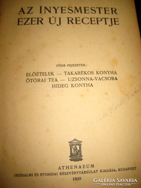 Hungarian elek: the 1000 new recipes of the gourmet master 1935
