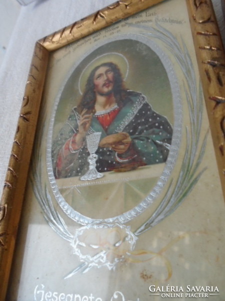 Régi szentkép fém  keretben falra akasztható 