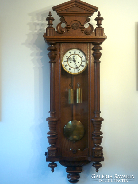 Dual-weight gustav becker wall clock
