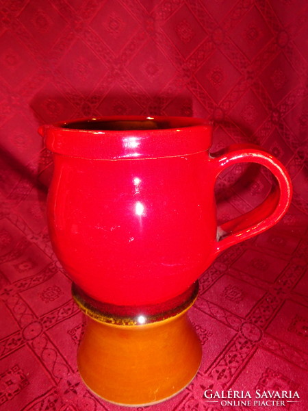 Glazed ceramic jug, handicraft company, juryed. He has!