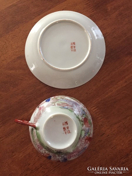 Japán tojáshéj porcelán csésze+alj P309