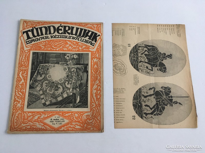 Tündérujjak - magyar kézimunka újság 1929. február, V. évfolyam, 2. (46.) száma melléklettel