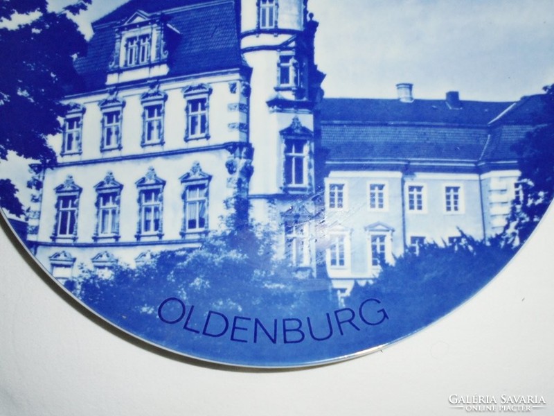 Blue white porcelain wall hanging decorative plate - frankfurt oldenburg cologne - hutschenreuther