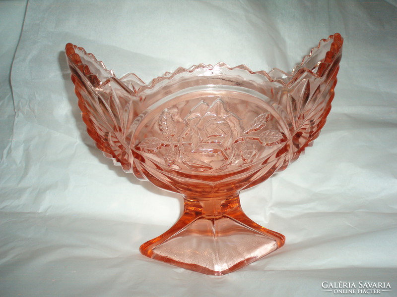 Wonderful art deco rose glass serving platter