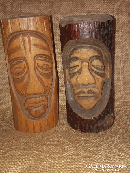 Carved head, carved face, wood carving