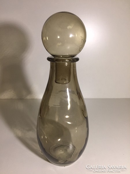 Smoke colored molded bottle with glass stopper (70)