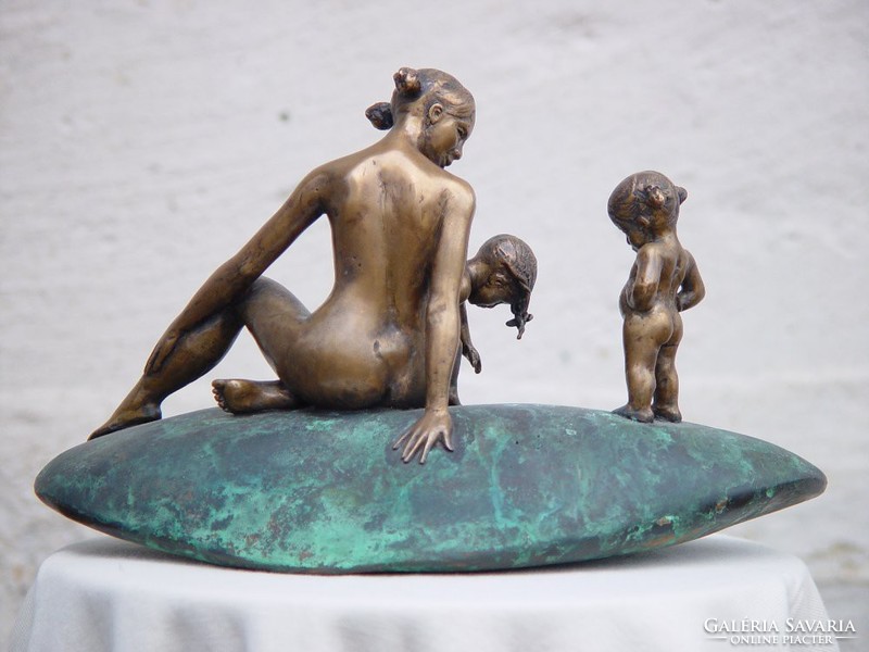 Bronze sculpture on the shore