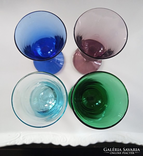 Old colorful italian glass stemware 4pcs together