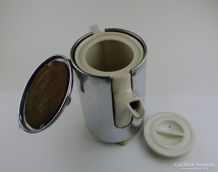 Német birodalmi jelzésű, WMF Art deco/Bauhaus hőtartó, ezüstözött teás/kávés szet