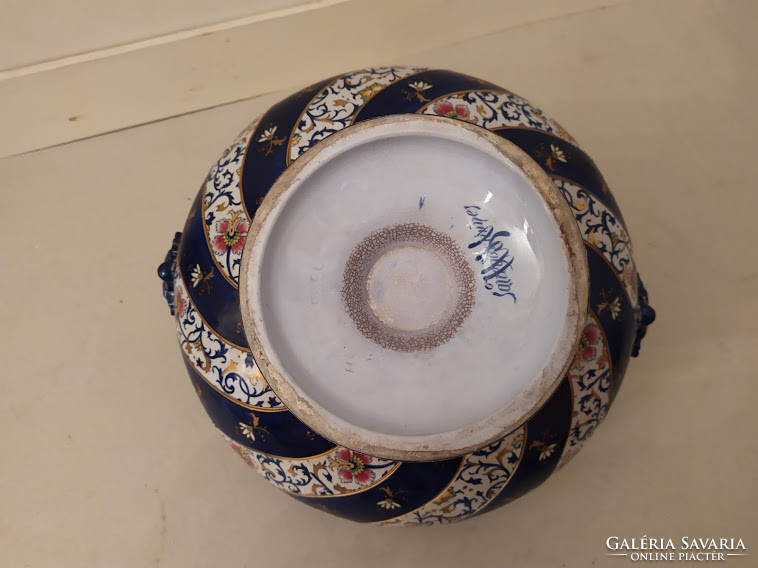 Antik francia porcelán sarreguemine kaspó tál